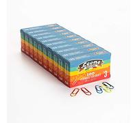 Clips de colores Leonecolor n.º 3 - mm. 28 - Taco de 10 cajas de 100 uds. - Fabricado en Italia.