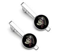 Clips de corbata para hombre, diseño de calavera pirata de risa, para corbata, para regalos de boda, negocios, 5,5 x 2,2 cm, 5.5x2.2cm, aleación, No es una piedra preciosa