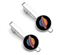 Clips de corbata para hombre, diseño de la bandera trans de Saturno, derechos humanos, LGBTQ, 5,5 x 2,2 cm, 5.5x2.2cm, aleación, No es una piedra preciosa