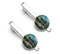 Clips de corbata para hombre, diseño del Palacio de Coreas de la arquitectura coreana, para corbata, para regalos de boda, negocios, 5,5 x 2,2 cm, 5.5x2.2cm, aleación, No es una piedra preciosa