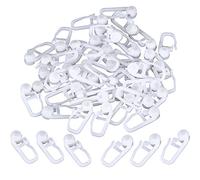 Clips de Cortina Enrollable Ganchos de Cortina de Plástico Blanco para Cortina de Tipo de Vía, 50 Piezas (Clips)