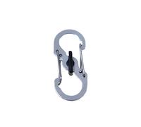 Clips de cremallera Clips de cremallera antirrobo 50 Uds mosquetón Camping con cerradura tipo S Mini llavero gancho(Silver Black Buckle)
