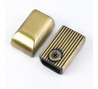 Clips de cremallera Tope de cremallera 60 piezas metal Cremalleras 9 mm Clip cola Cabeza tapón tope con bolsa tornillos Hardware cuero Manualidades Accesorios costura(Brass)