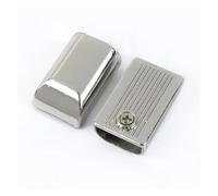 Clips de cremallera Tope de cremallera 60 piezas metal Cremalleras 9 mm Clip cola Cabeza tapón tope con bolsa tornillos Hardware cuero Manualidades Accesorios costura(Silver)