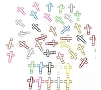 Clips De Crucifijo 100 Uds. Metal Colores Surtidos Abrazadera Archivo Marcapáginas Pequeños Para Oficina Y Escuela