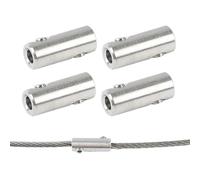 Clips de cuerda de alambre de 1,5 mm en 4 paquetes, abrazadera de cable de acero inoxidable, cierre de cuerda de alambre con tapón de tornillo de extremo