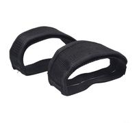 Clips de dedos de ciclismo, correas de pedal de nailon ajustables con cinta de doble cara para bicicleta de montaña y carretera, cubiertas de retención de pies seguras 15 x 5 cm, color negro