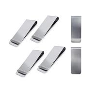 Clips de dinero de acero inoxidable, soporte para dinero y tarjetas, cartera minimalista, súper delgados y duraderos, 6 piezas, plateados, clips de dinero para hombres Reino Unido, clips de dinero,