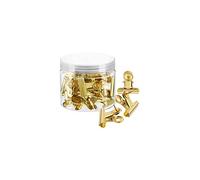 Clips de empuje, 40 clips de metal para Bulldog con tachuelas para el pulgar para usar en tableros de corcho, tablones de anuncios y paredes de fotos, escuela en casa y oficina (dorado)