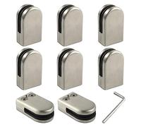 Clips de espita vidrio, 8 piezas Soportes for estantes Abrazaderas acero inoxidable Abrazadera piso ajustable Cerca del hogar Más confiable(8~10mm)