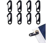Clips de gancho a presión resistentes para mástil de bandera, 8 clips de nailon para accesorios de fijación de mástil de bandera, compatibles con todas las banderas estándar con ojales, resistentes al