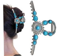 Clips de garra, clips de cabello occidental, clip de cabello turquesa vintage, clip de garra extra grandes de 4.5 pulgadas, clips de garra occidental de las mujeres para mujeres, cabello grueso