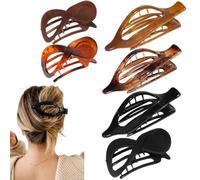 Clips de garra de cabello plano, clip de garra plana para mujeres,Horizontal Non-slip Hairpin Barrette - Accesorios de ropa de cabeza, cómodas grietas para mujeres, novia, madre, esposa