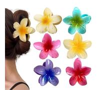Clips de Garras de Flores,6 piezas Flor del Pelo Clips Garra Hawaiian Flower Hair Clip agarre fuerte para cabello medio grueso para mujeres y niñas
