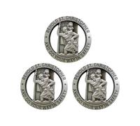 Clips De Insignias De Metal De 3 Piezas, Clips De Insignias De Visor De Automóviles, Clips De Insignias Multipropósito, Insignias Redondas Creativas, Pequeño Regalo Divertido para Los Católicos.