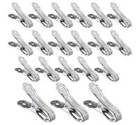 Clips de jardín de acero inoxidable, 20 abrazaderas de película de invernadero, clips de agarre fuerte para sujetar cubiertas de plantas, redes, toallas de ropa (9 cm)