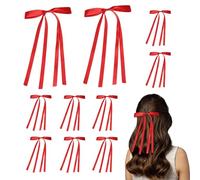 Clips de lazo para el cabello para mujer, Clips de lazo para mujer, Clips de lazo Clips para el cabello sedosos de 10 piezas, Lazo largo de satén antideslizante Accesorios para el cabello elegantes pe