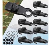 Clips de lona para lona, agarre de bloqueo resistente y cuerdas elásticas con bola, clip para cubierta de piscina en forma de tiburón, telón de fondo, tienda de campaña, accesorio de gancho grande