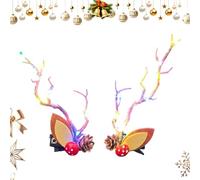 Clips de madera de - 5,51 pulgadas | Sombreros LED - Traje de Navidad Accesorios para el cabello Festivo Brillante Escena Escuela Juega Cosplay Decoración de vacaciones de invierno para