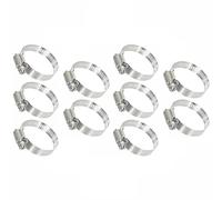 Clips de manguera ajustables, 10 clips de manguera de accionamiento sin fin de acero inoxidable, impermeables, inoxidables, para asegurar conexiones, tubería de gas, línea de agua y línea de