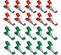 Clips de metal para abrazaderas de resorte, soporte de agarre con punta resistente recubierto de goma, herramienta de fabricación de modelos, 20 piezas/2 pulgadas (verde y rojo)