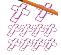 Clips de metal para bolígrafos, 10 clips de papel en forma de cruz para organizadores, cuaderno, planificador y accesorios de diario, perfectos para oficina, escuela, estudiantes y profesionales