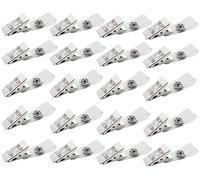 Clips de Metal para Insignias,20 PCS Crocodile Clips Metal, el clip del poseedor de una tarjeta de identificación de la identificación con la correa del PVC y el botón del metal