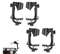 Clips de micrófono de tambor ajustables 4 piezas, accesorios instrumentos instrumentos plástico para la abrazadera plástico tambores micrófono para tocar