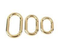 Clips de mosquetón con anillo redondo de resorte ovalado, hebilla de Metal que se puede abrir for correa de bolso, llavero y conexión colgante, 5 uds.(Lightgold,25mm)