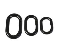 Clips de mosquetón con anillo redondo de resorte ovalado, hebilla de Metal que se puede abrir for correa de bolso, llavero y conexión colgante, 5 uds.(Black,16mm)