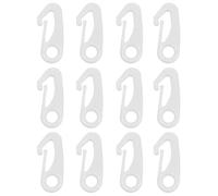 Clips de Nailon para Poste de Bandera,Nylon Gancho de Amarre,Mosquetón,Plástico Shock Bungee Cuerda Ganchos de Cable,Accesorio para Gancho de Bandera,Blanco,12PCS