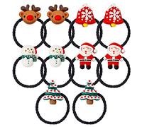 Clips de Navidad Para el Cabello - DEANKEJI 10 Piezas de Accesorios de Navidad Para el Cabello - con Campanas de Navidad, árbol de Navidad, Alce, Santa Claus, Muñeco de Nieve
