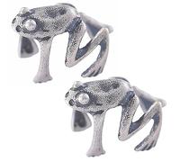 Clips de oreja para mujer, diseño de rana saltarina, 1 o 2 unidades por paquete, One size, Plata, Sin piedra preciosa