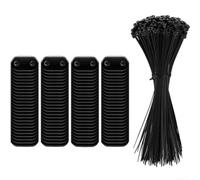 Clips de pantalla de privacidad resistentes a la intemperie, juego de montaje de PVC para vallas de jardín, barandillas de balcón, soluciones ordenadas de alambre, alfombrillas negras de 33 mm (100