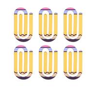 Clips de papel acrílicos gigantes, 6 unidades, 4 x 2 pulgadas, bonitos clips de papel de oficina, regalo de agradecimiento para profesores, marcapáginas de oficina, aula, lápiz)