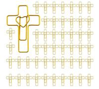 Clips de papel de la Biblia | Abrazadera de página cruzada de corazón dorado, bonitos clips de papel | para mujeres, hombres, profesores, estudiantes, hogar, trabajo, escuela
