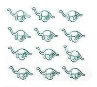 Clips de Papel Dinosaurio, sujetapapeles metálicos, 12 piezas, marcadores de documentos, suministros para oficina y escuela for organización