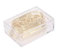 Clips de papel en forma de corazón, clips de papel metálicos decorativos, clips de marcador bonitos y antideslizantes, resistentes al óxido, con caja de almacenamiento para (Oro)