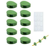 Clips de pared para plantas, pinzas para plantas, 10 unidades de apoyo para trepar adhesivos, estructuras de soporte no dañinas resistentes a la intemperie para jardín, invernadero, valla de ventana