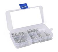 Clips de pasadores de enganche, abrazadera ranurada, kit de surtido de pasadores ranurados - 100 piezas de pasadores de hardware reutilizables,Clips R con contenedor de almacenamiento para sistema de