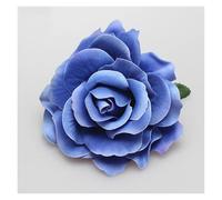 Clips de Pelo con Rosa 2 piezas de tocado DIY for novia, boda, tela flocada, flor de rosa roja, horquilla for el cabello(A-blue)