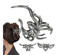 Clips de pelo de Halloween para mujer - Gothic Claw Clamp, Spider Skeleton Accesorio | Juego de pinzas decorativas de murciélago de cráneo de 3 piezas, herramienta de traje de de cosplay