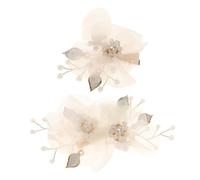 Clips de perlas - Centro de cabello estético elegante para el estilo de boda, 2 piezas con agudas seguras, accesorios para mujeres para niña, playa, novia, formal y eventos, 4.33x2.56 pulgadas