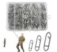 Clips de pesca, 260 unidades, conector rápido, accesorios de pesca, conector para señuelos artificiales de acero inoxidable para agua dulce y salada, pesca en ríos, lagos, aguas