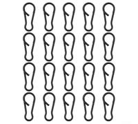Clips de pesca giratorios de acero inoxidable, 20 unidades, para aparejos de terminales de carpa, cambio rápido, color negro, 9 mm (12,5 mm)
