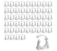 Clips de plástico en forma de U para fijación segura de mangueras y tuberías de aire con material PPR duradero, apto para cocinas, baños, jardines y piscinas, paquete de 50 (25 mm)