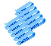 Clips de plástico para bolsas de basura para cubos de basura de cocina, mantienen las bolsas firmemente sujetadas en el borde de la lata sin daños (10 unidades, azul)