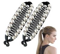 Clips de plátano para cabello fino, clip para cabello de plátano para mujeres, clips dobles clincher cachorros barritas | 2 x para el peinado no slip fuertes para estilos gruesos, finos y rizados