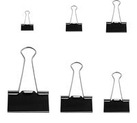 Clips de plegables negros de 30/10/10/10/5pcs clips de plegamiento negro 15/19/25/32/41/51 mm clips de papel de papel for el almacenamiento de la oficina de la escuela en casa(19mm 20Pc)