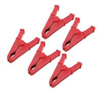 Clips de prueba 5pcs | Material de latón con recubrimiento protector | Clips de sujeción de mini de prueba eléctrica 30a 1000V para electrónica/automotriz/pruebas de circuito (Red)